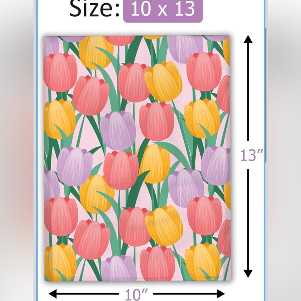 10 Tulip Print Poly Mailers (10pk)